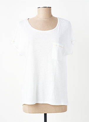 Tricou croială dreaptă mâneci scurte alb JULIE GUERLANDE femeie