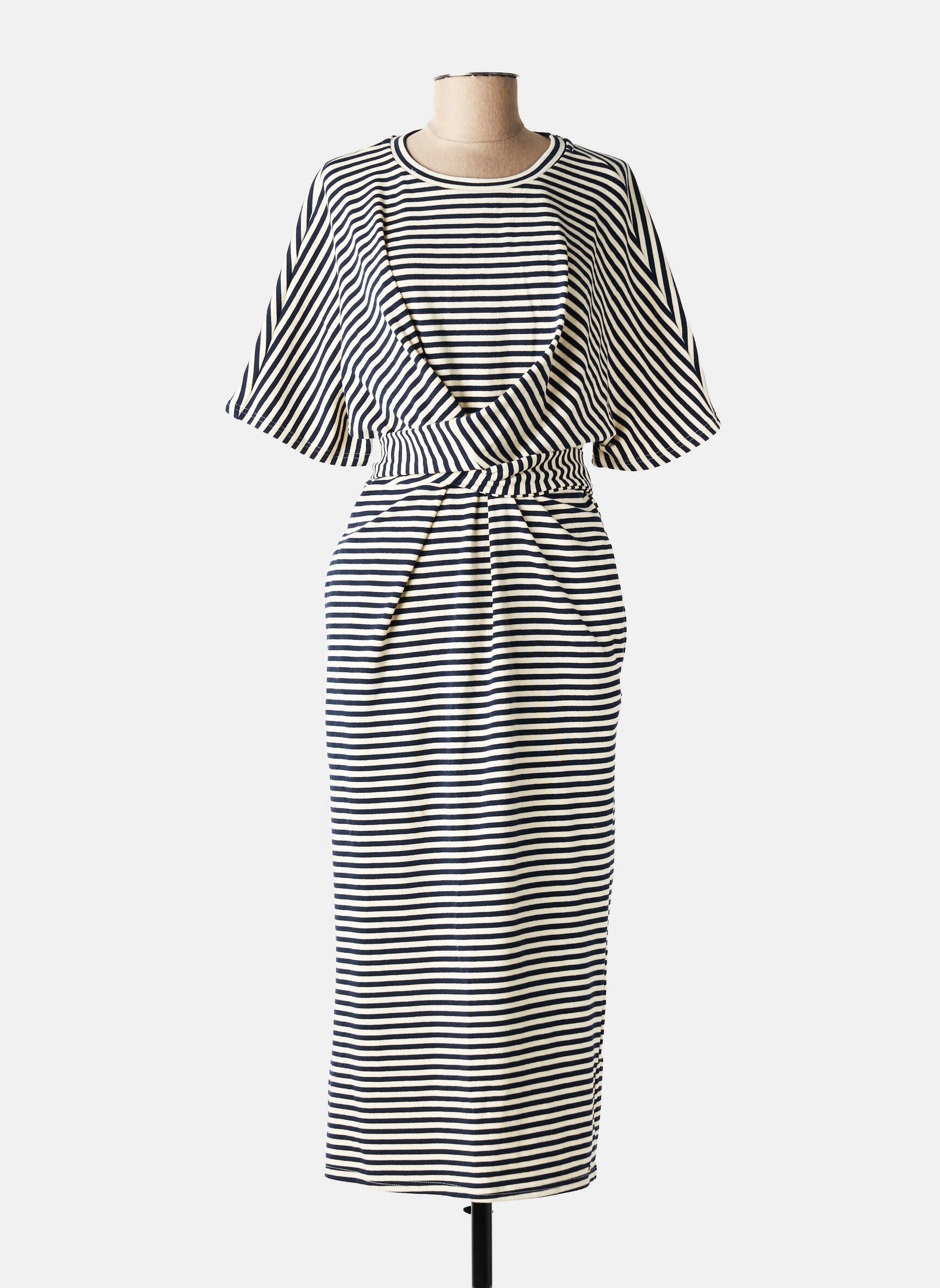 Rochie lungă mâneci scurte mâneci scurte albastru IVY BEAU femeie