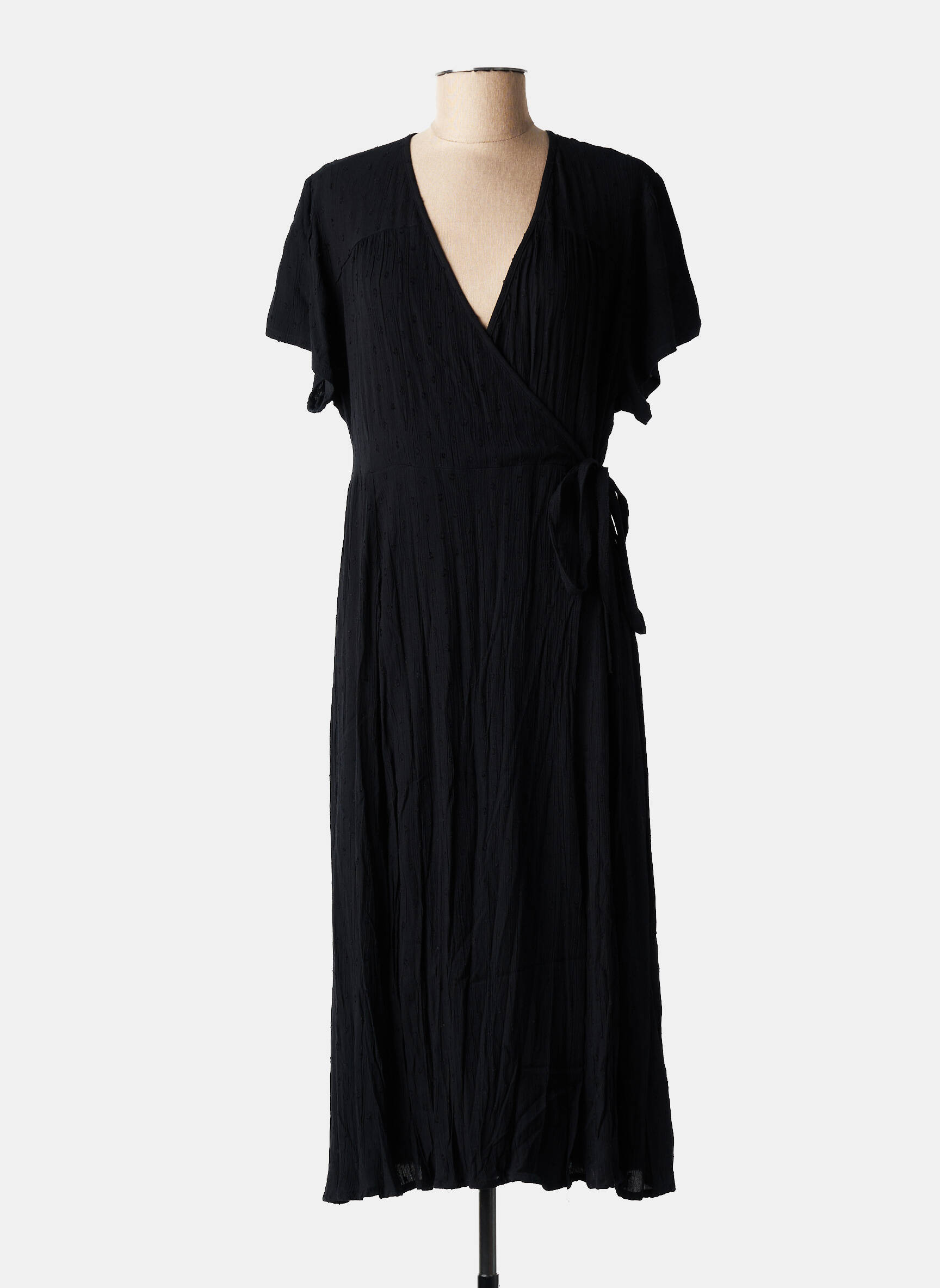 Rochie lungă mâneci scurte mâneci scurte negru ORIENTIQUE NATURALLY femeie