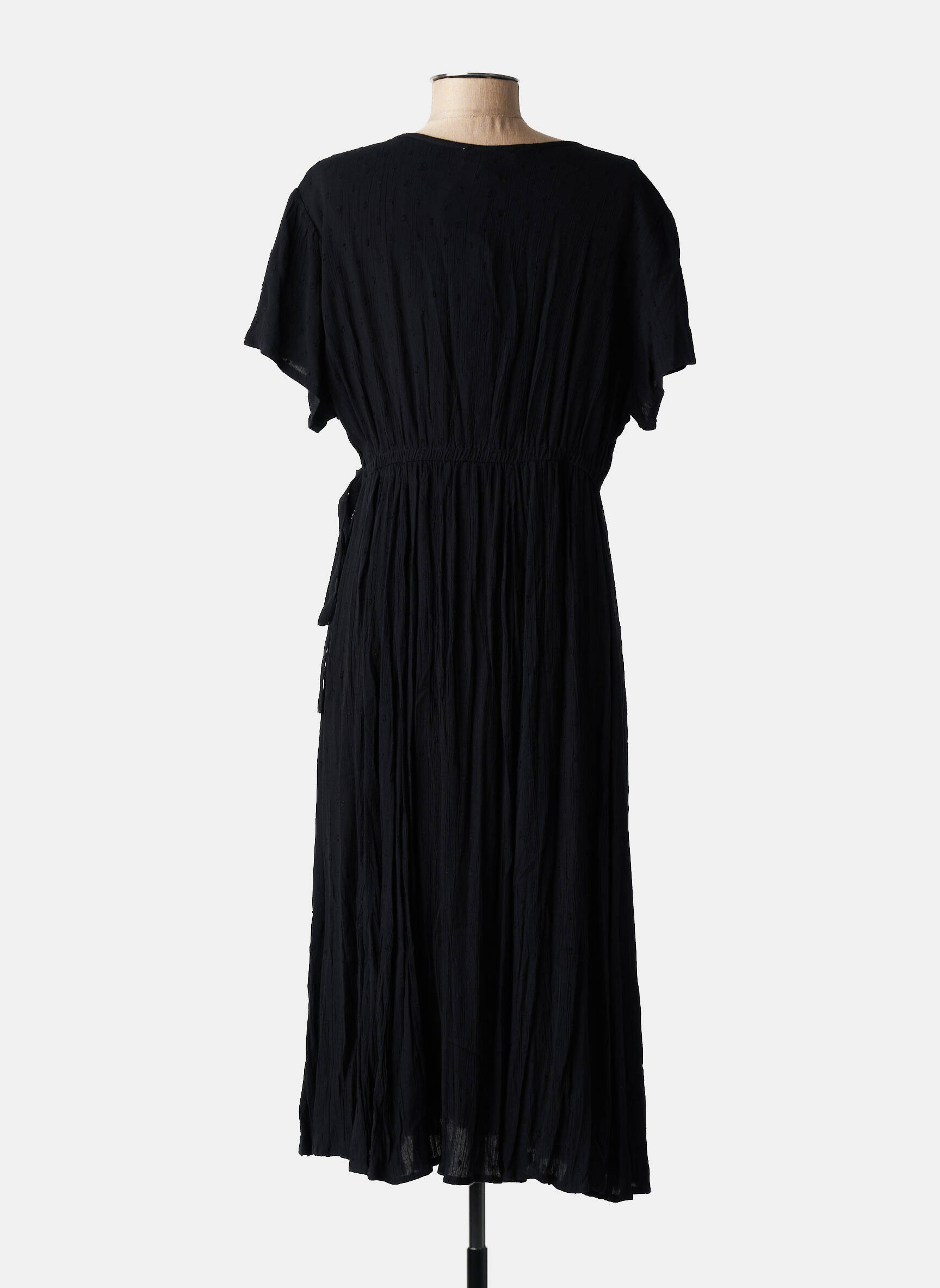 Rochie lungă mâneci scurte mâneci scurte negru ORIENTIQUE NATURALLY femeie