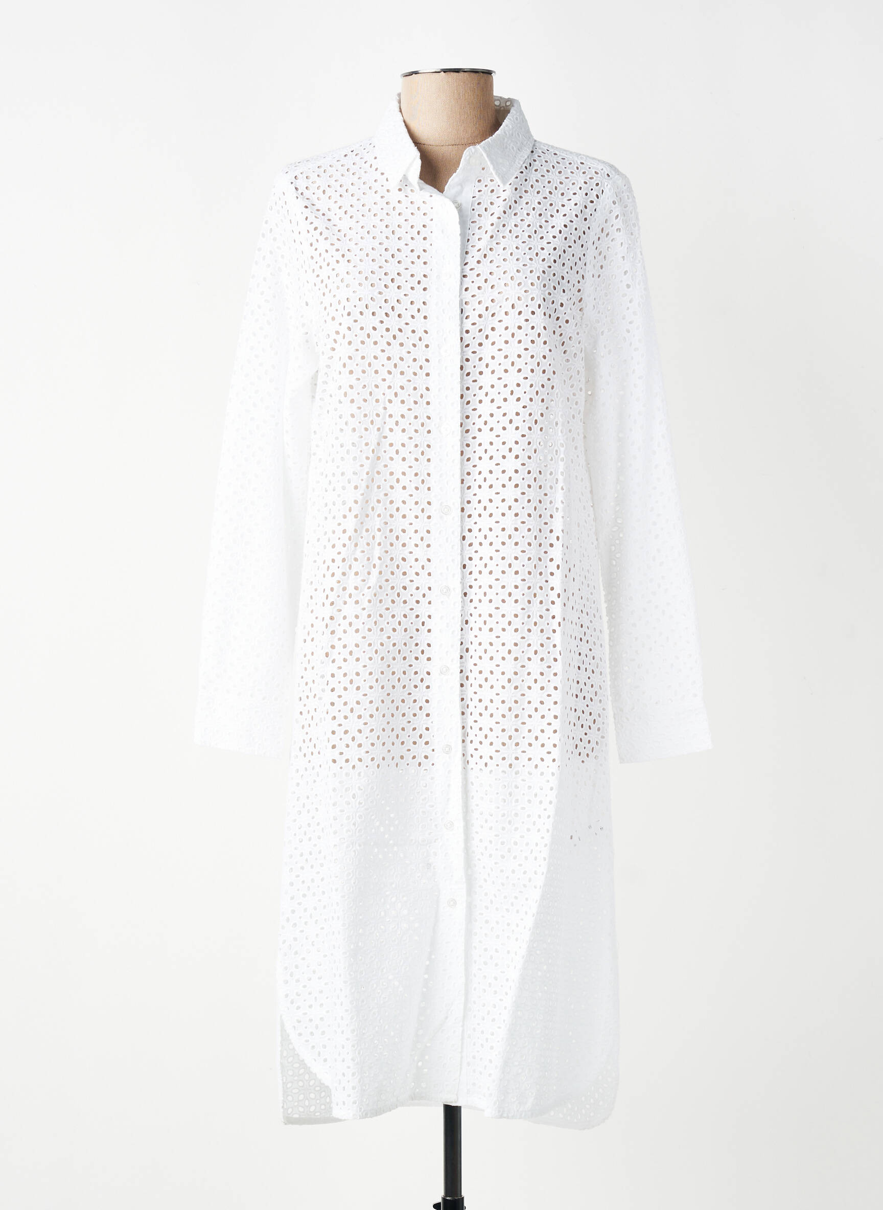 Rochie midi mâneci lungi mâneci lungi alb YEST femeie