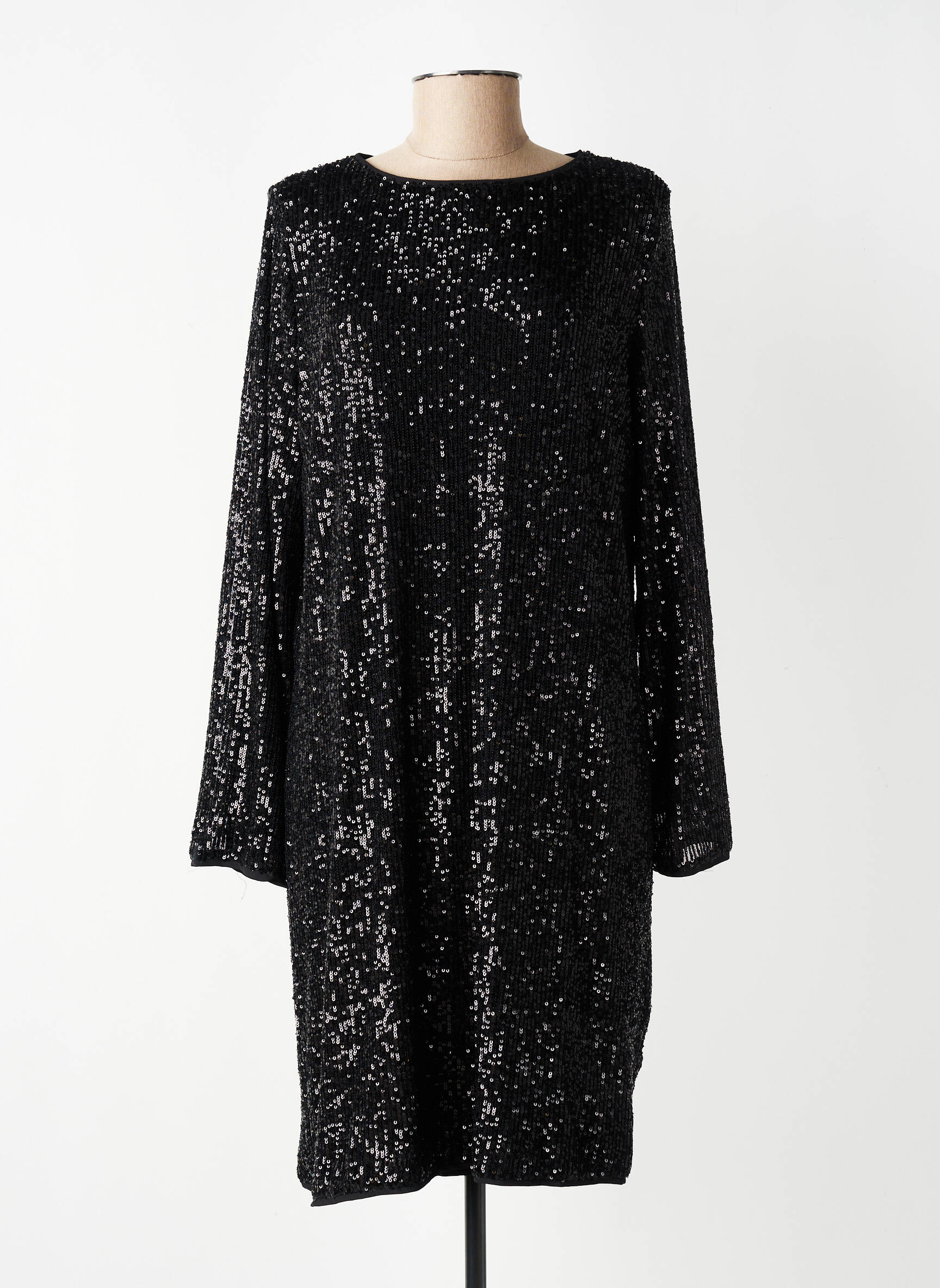 Rochie midi mâneci lungi mâneci lungi negru YEST femeie
