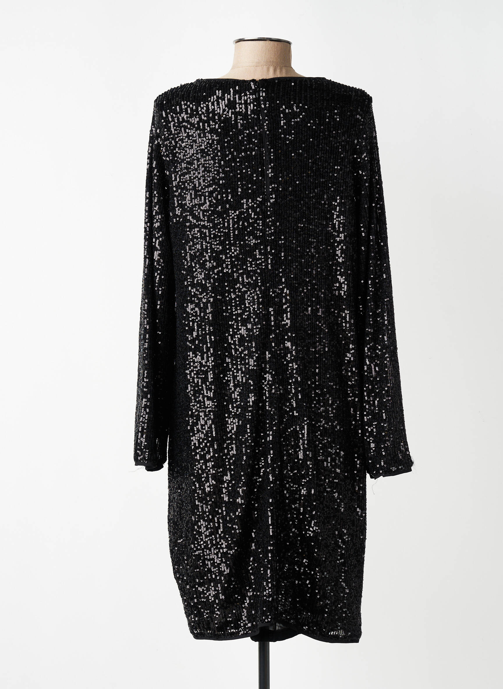 Rochie midi mâneci lungi mâneci lungi negru YEST femeie