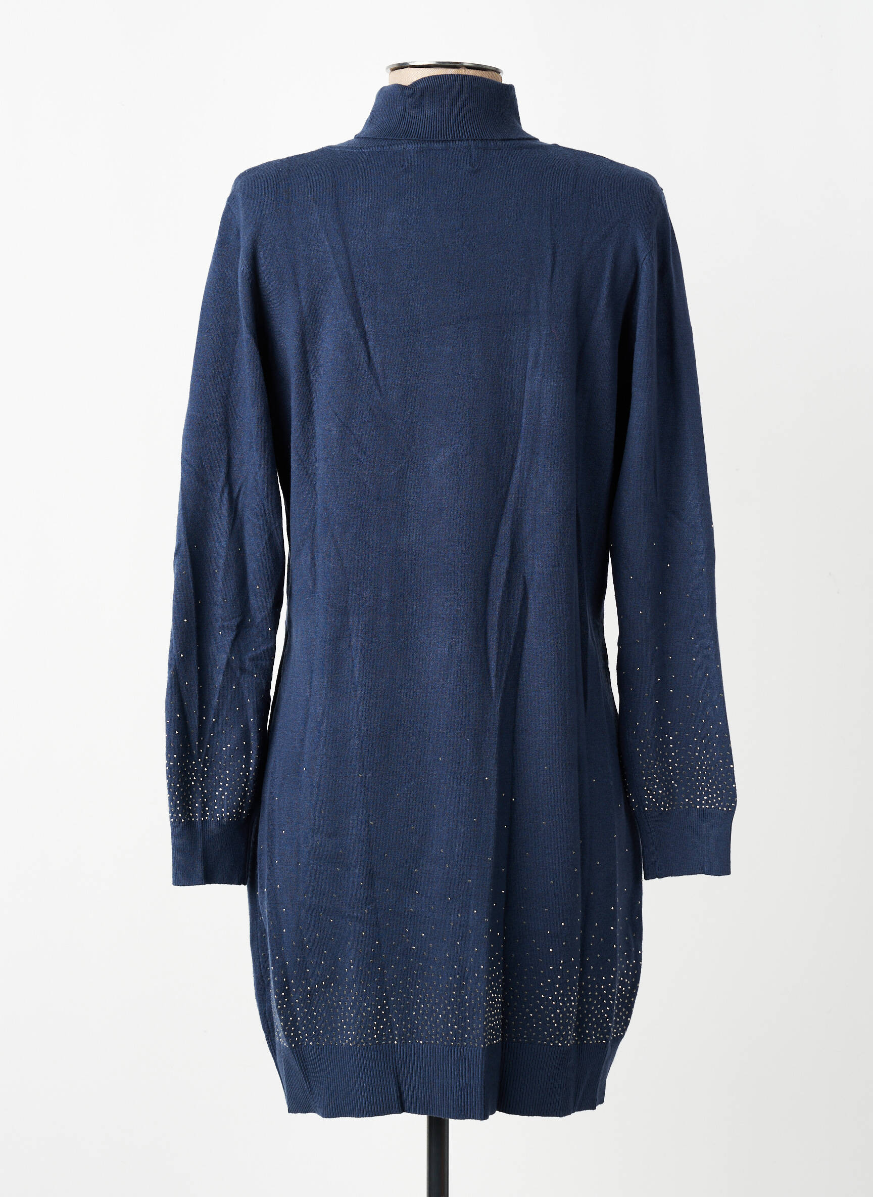 Rochie pulover croială dreaptă mâneci lungi albastru YES.ZEE femeie