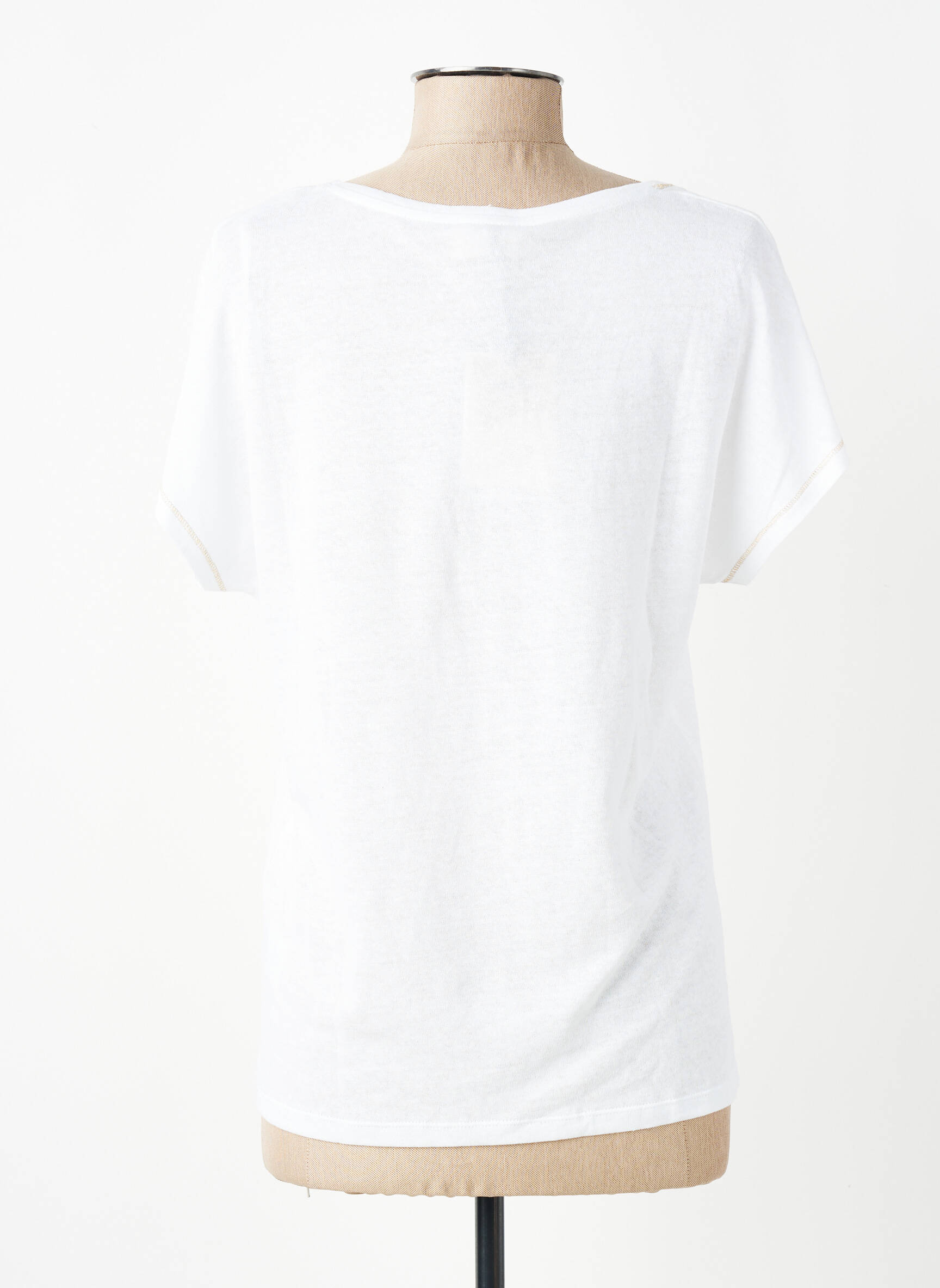 Tricou croială dreaptă mâneci scurte alb JULIE GUERLANDE femeie