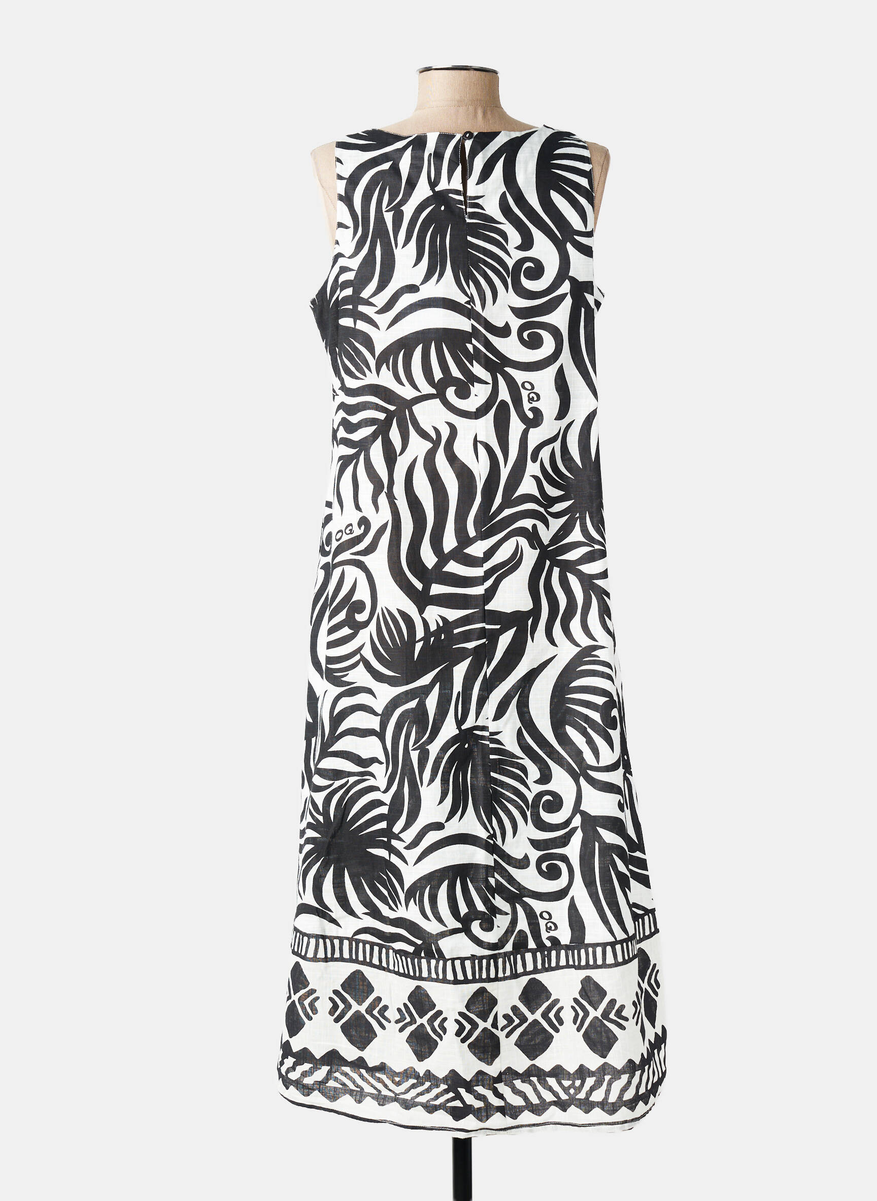 Rochie lungă imprimeu fantezie fără mâneci negru ORIENTIQUE NATURALLY femeie