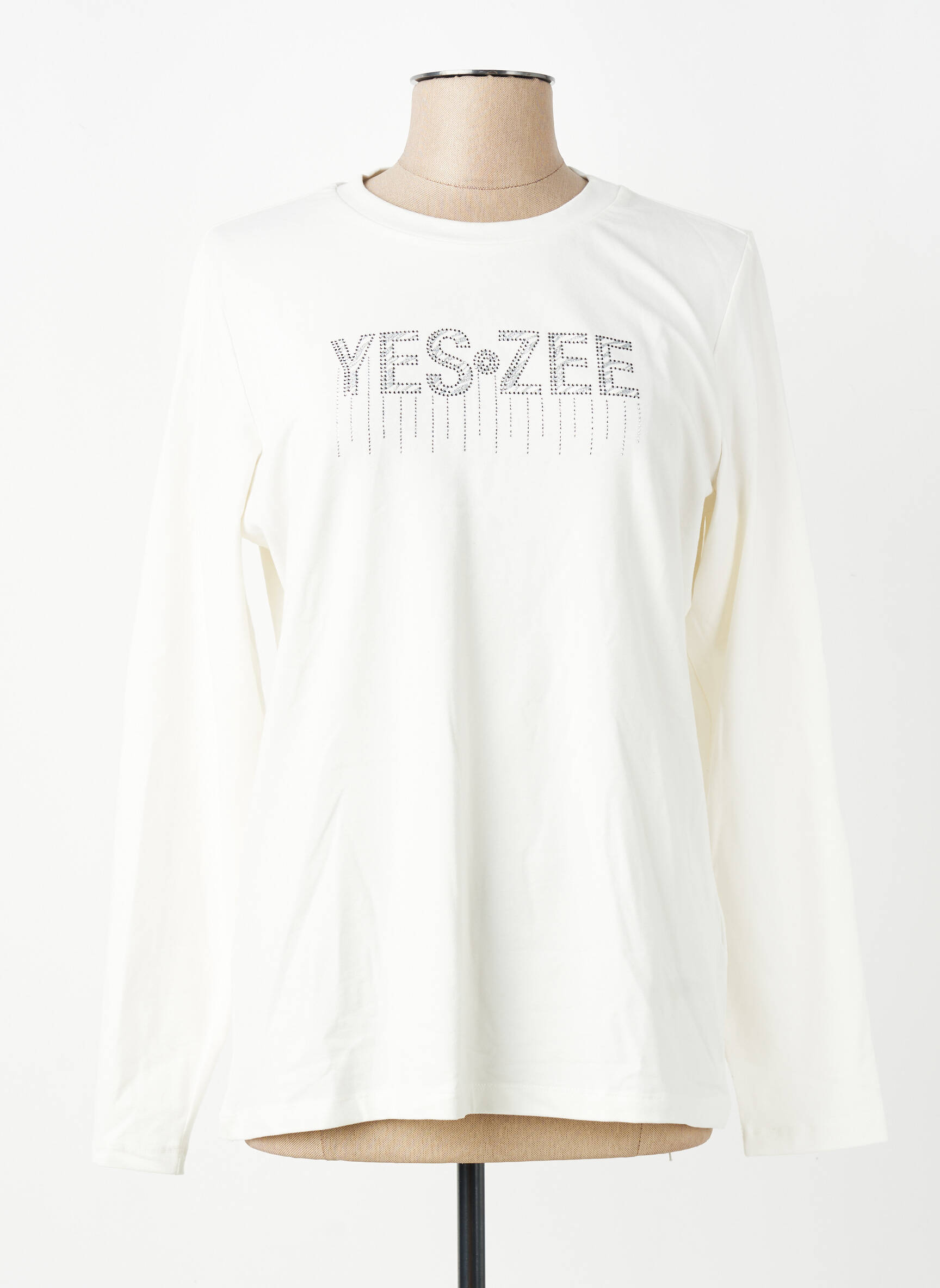 Tricou mâneci lungi mâneci lungi alb YES.ZEE femeie