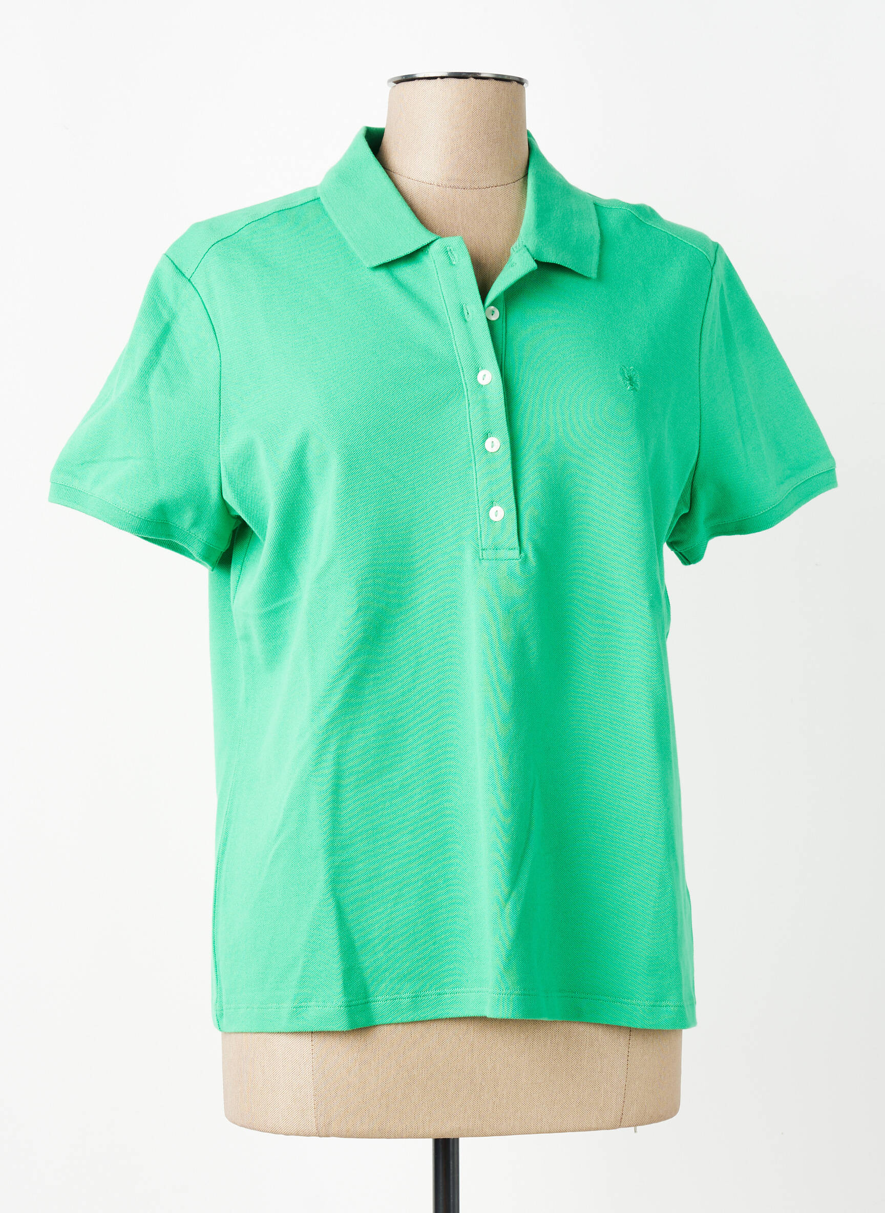 Polo croială dreaptă mâneci scurte verde K-DESIGN femeie