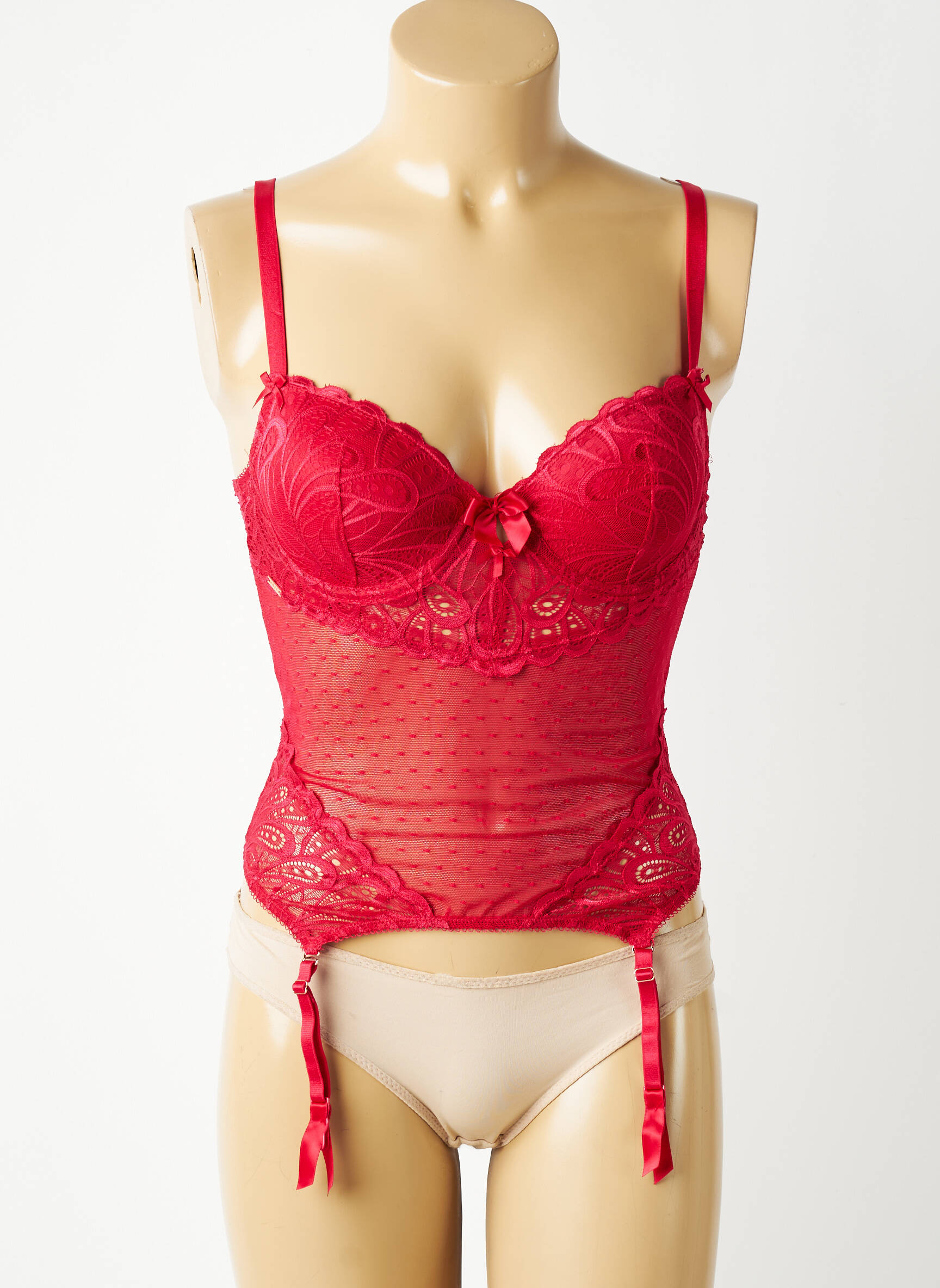 Corset/jartieră cu armatură roșu VALEGE femeie