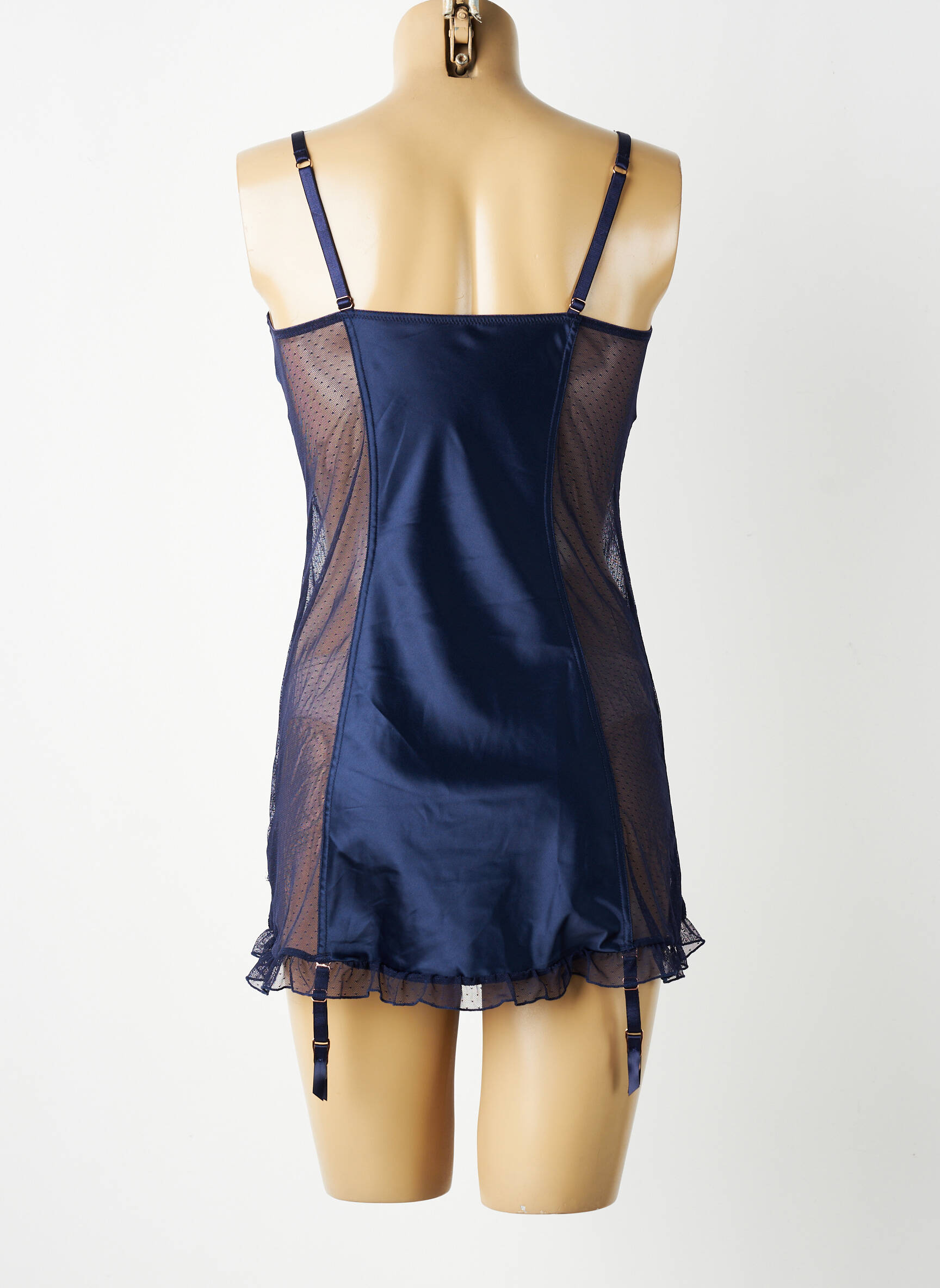 Nuisetă/combinetă efect material satinat albastru BRIGITTE BARDOT femeie