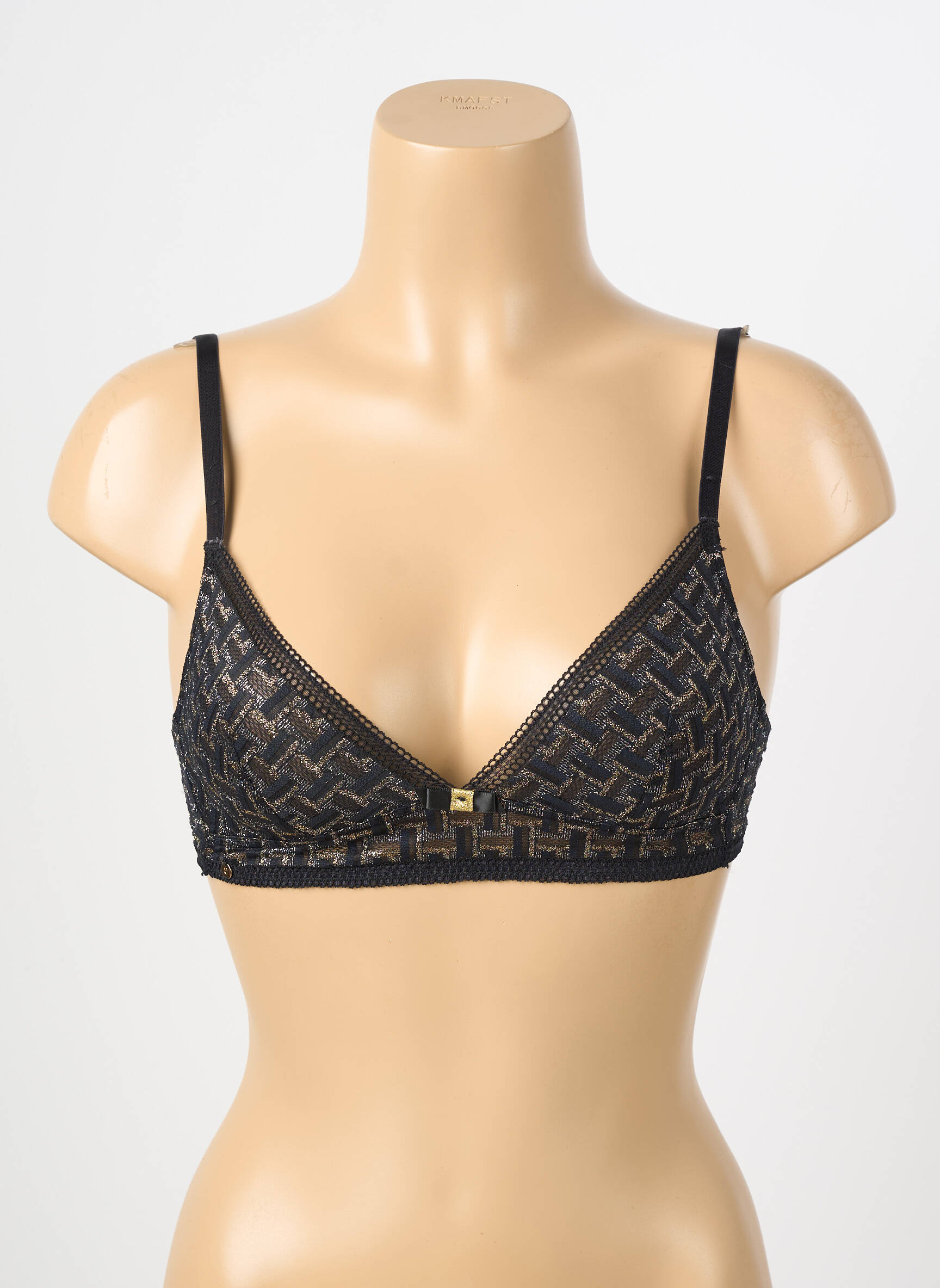 Sutien fără armatură bralete negru ESCORT femeie
