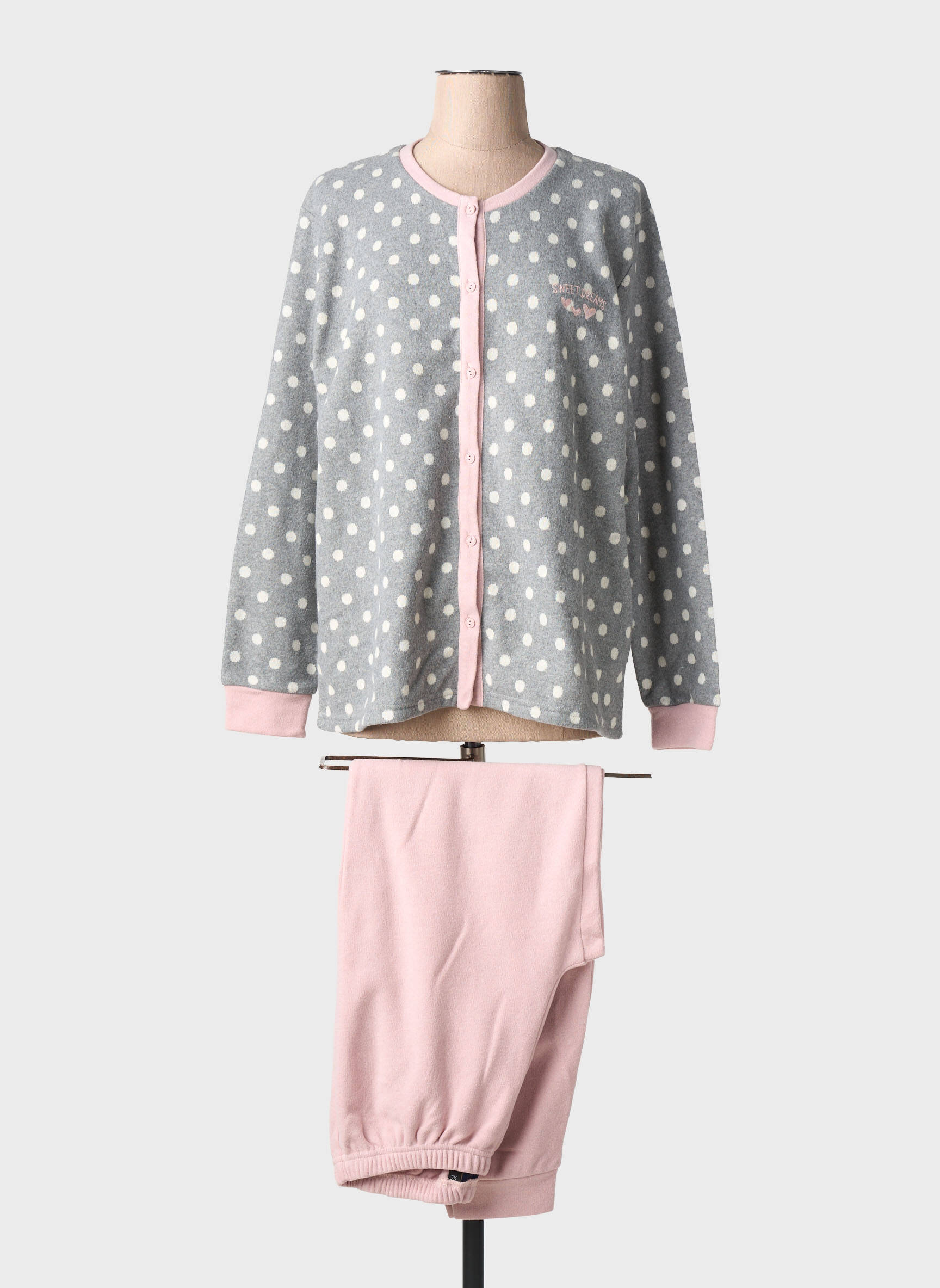 Pijama croială dreaptă gri ADMAS femeie