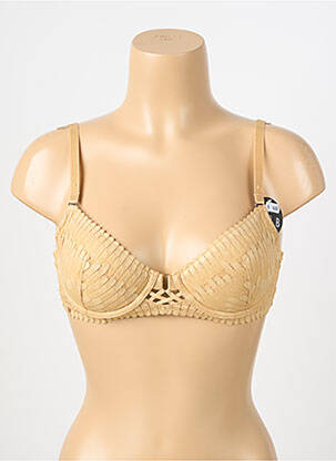 Sutien efect material satinat top sutien modelat auriu ESCORT femeie
