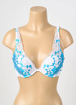 Sutien efect material satinat top sutien push-up albastru ESCORT femeie
