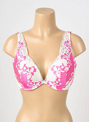 Sutien efect material satinat top sutien push-up roz ESCORT femeie