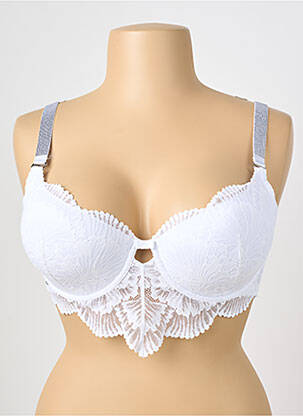 Sutien efect material satinat top sutien modelat alb VALEGE femeie