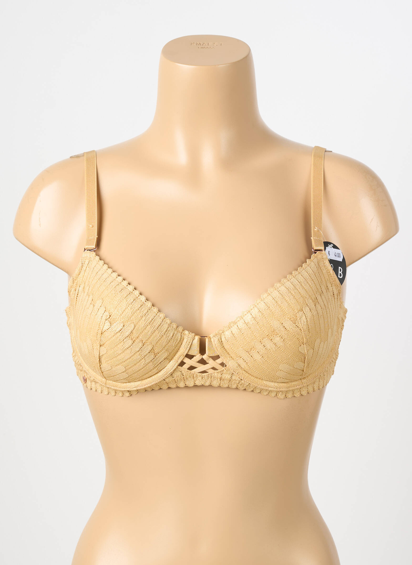 Sutien efect material satinat top sutien modelat auriu ESCORT femeie