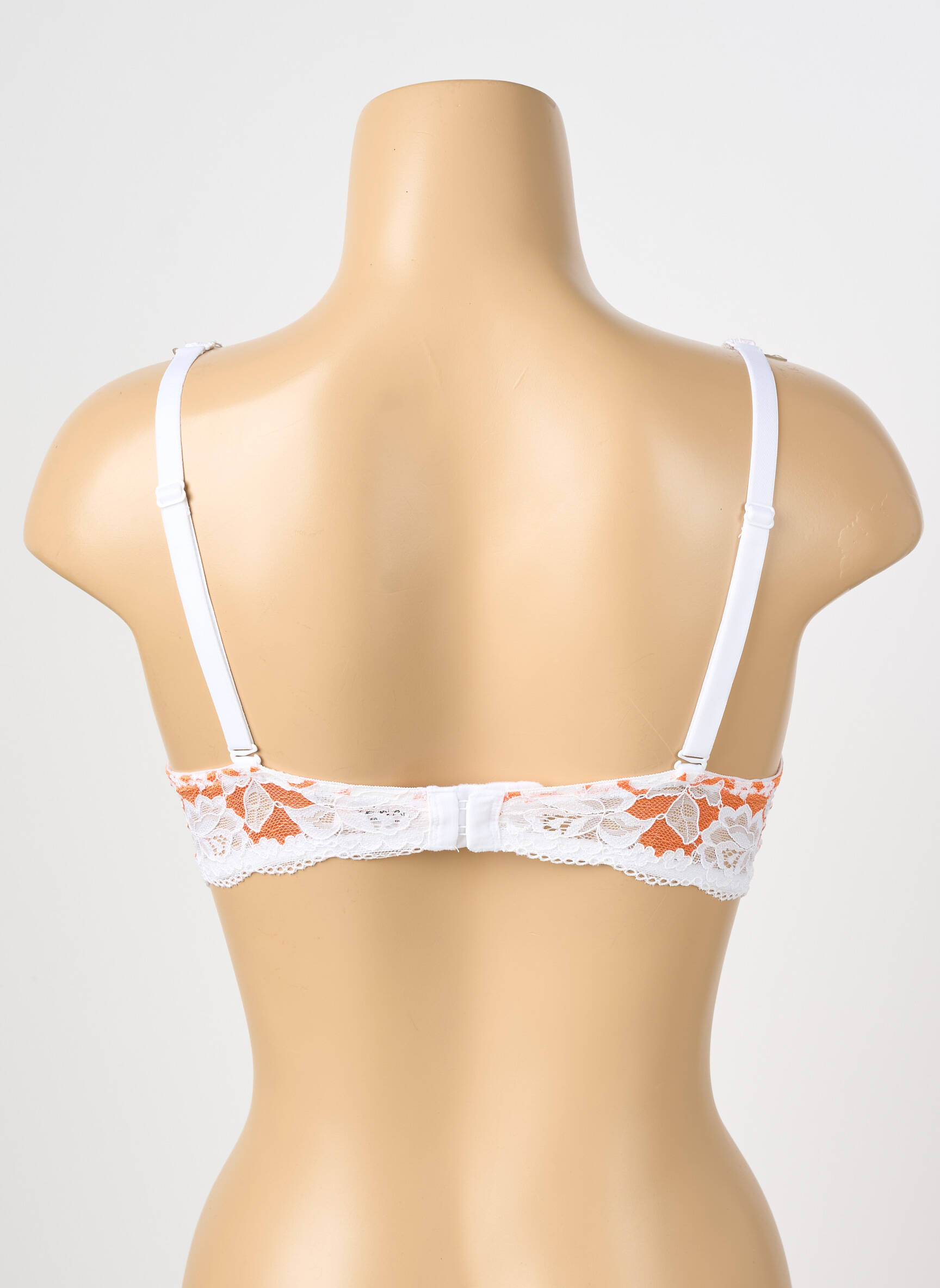 Sutien efect material satinat top sutien push-up portocalie ESCORT femeie