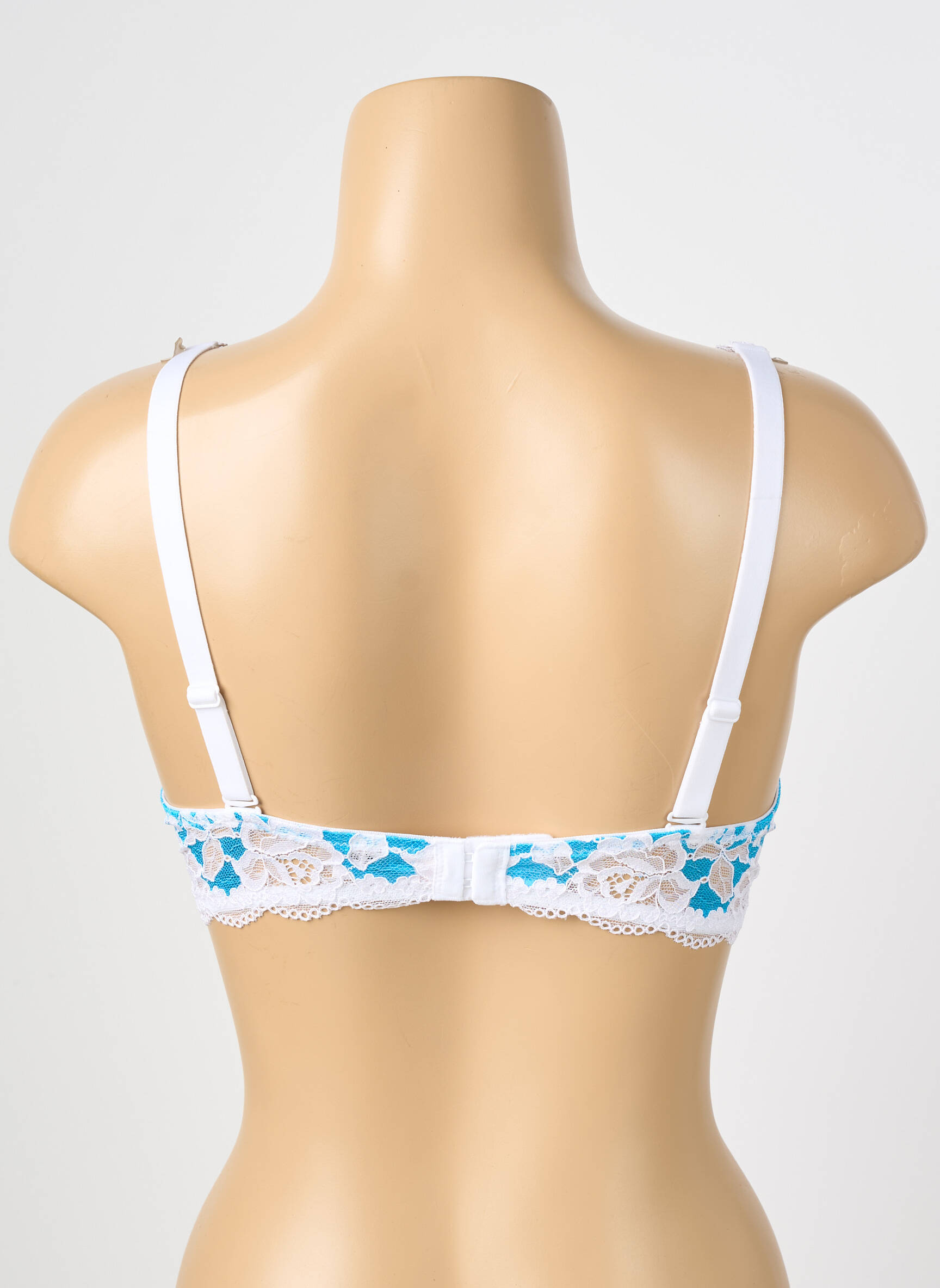 Sutien efect material satinat top sutien push-up albastru ESCORT femeie