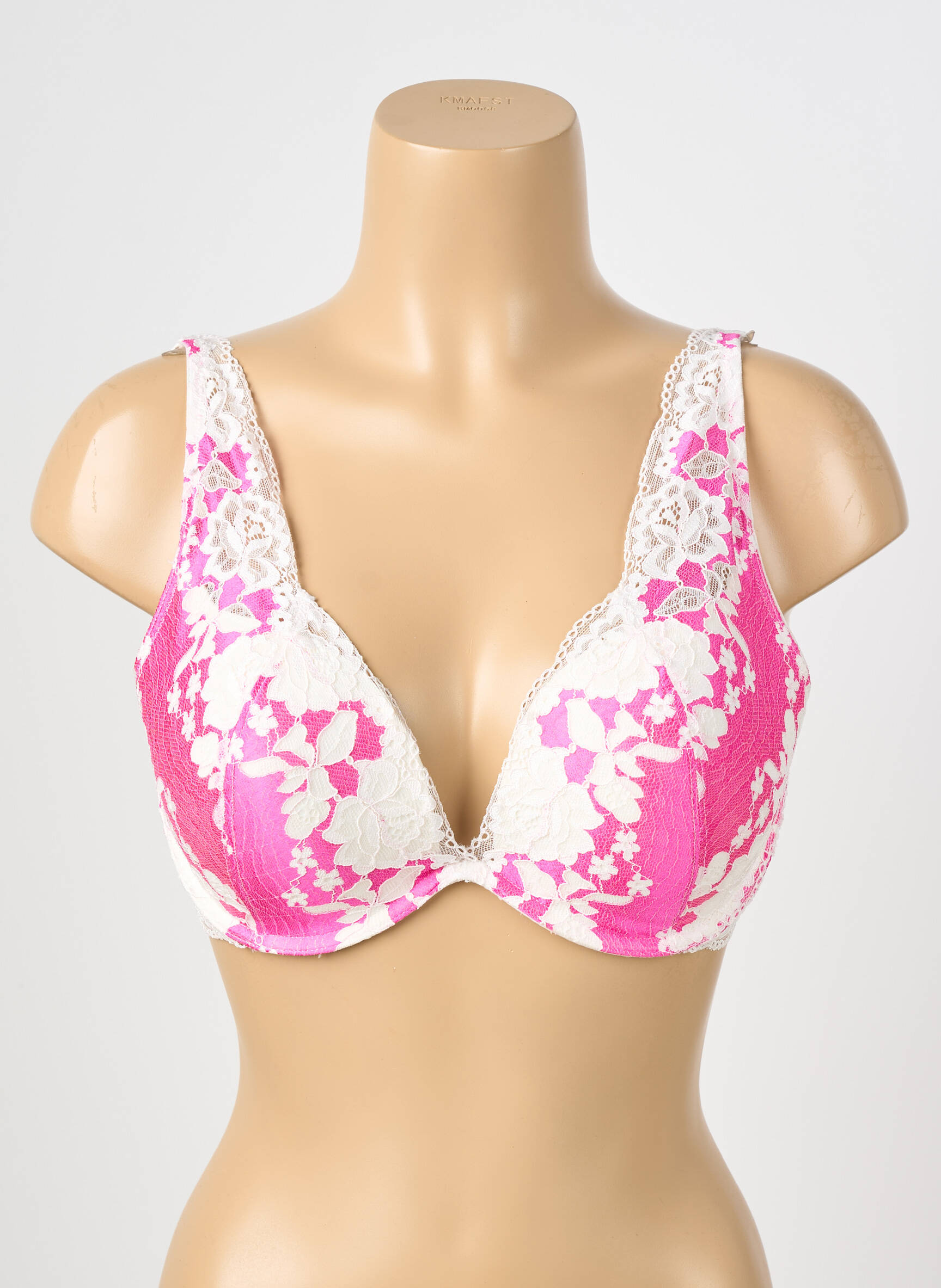 Sutien efect material satinat top sutien push-up roz ESCORT femeie