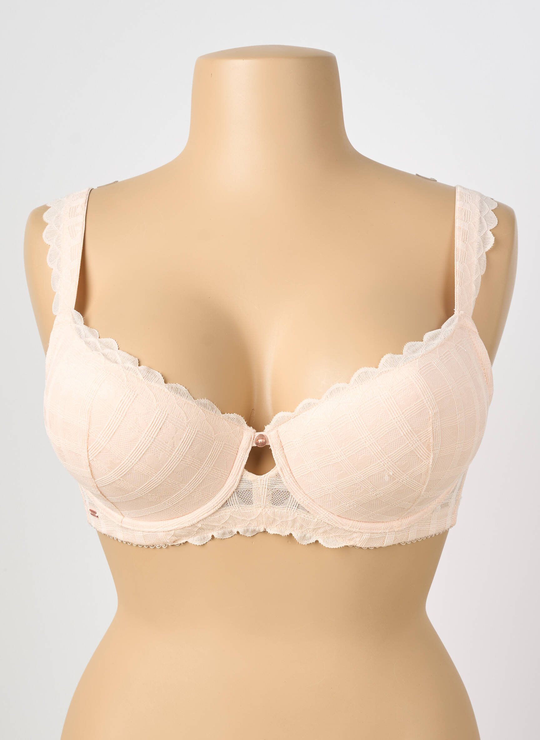 Sutien efect material satinat top sutien modelat roz VALEGE femeie