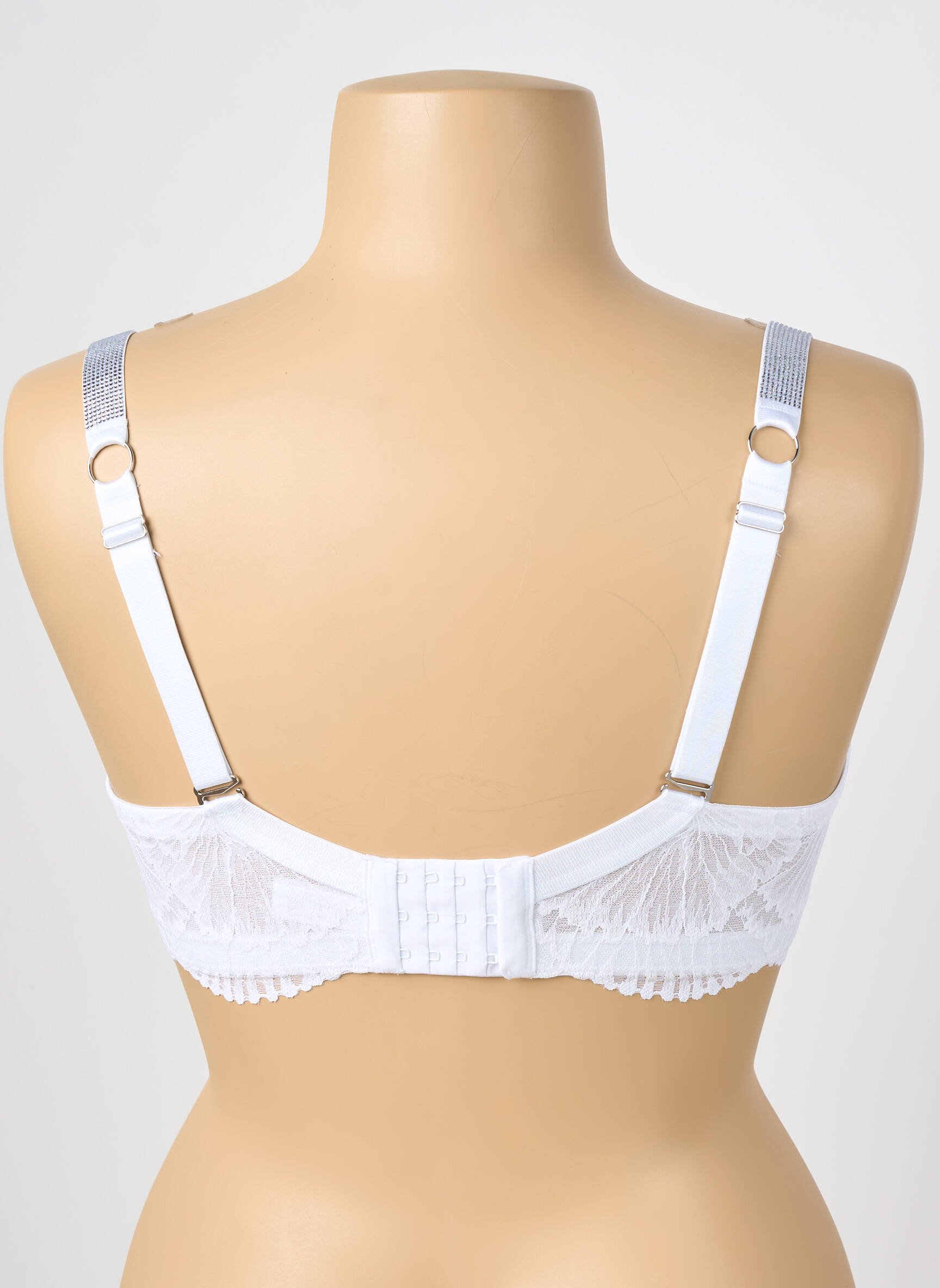 Sutien efect material satinat top sutien modelat alb VALEGE femeie