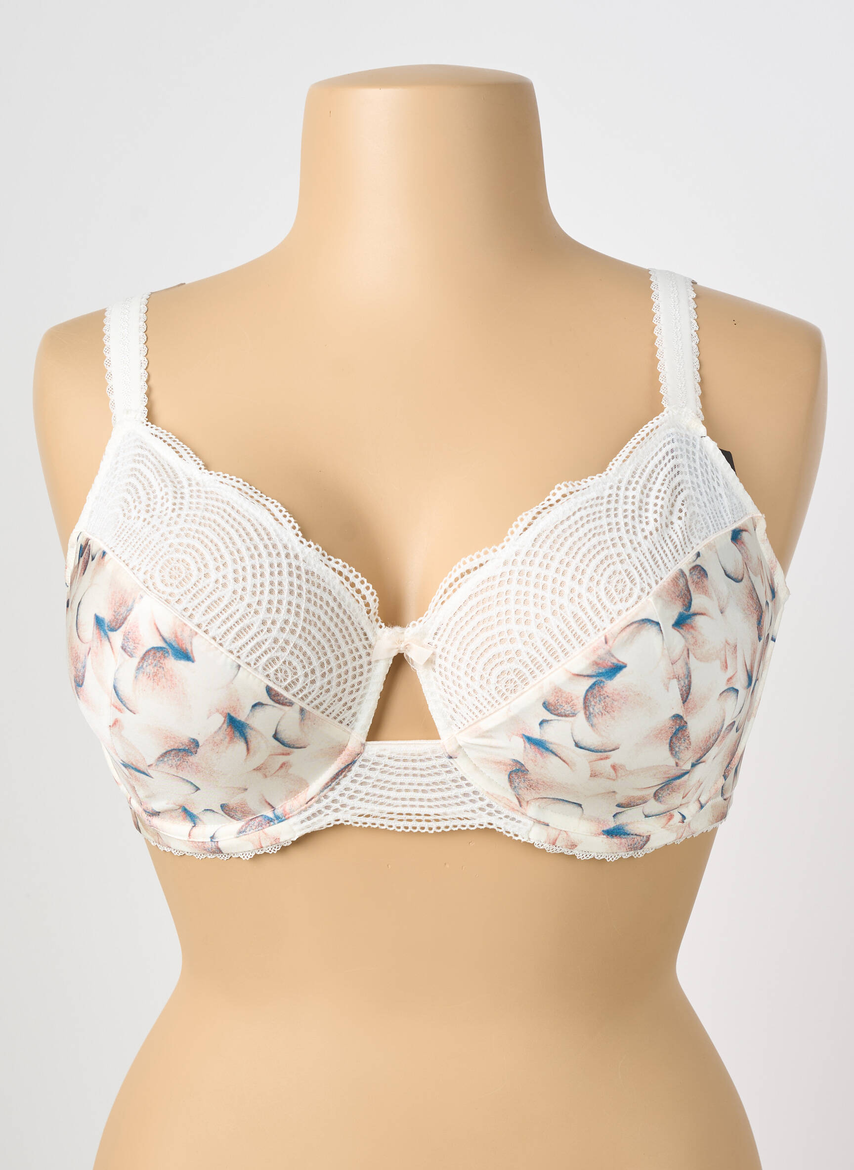 Sutien efect material satinat sutien cupe întregi cu decolteu înalt bej SANS COMPLEXE femeie