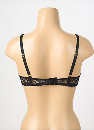 Sutien efect material satinat top sutien modelat negru ESCORT femeie