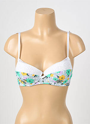 Sutien efect material satinat top sutien modelat alb STEFFY femeie