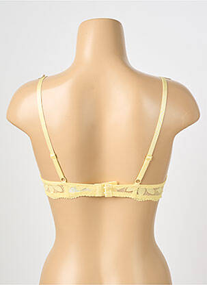 Sutien efect material satinat top sutien push-up galben STEFFY femeie
