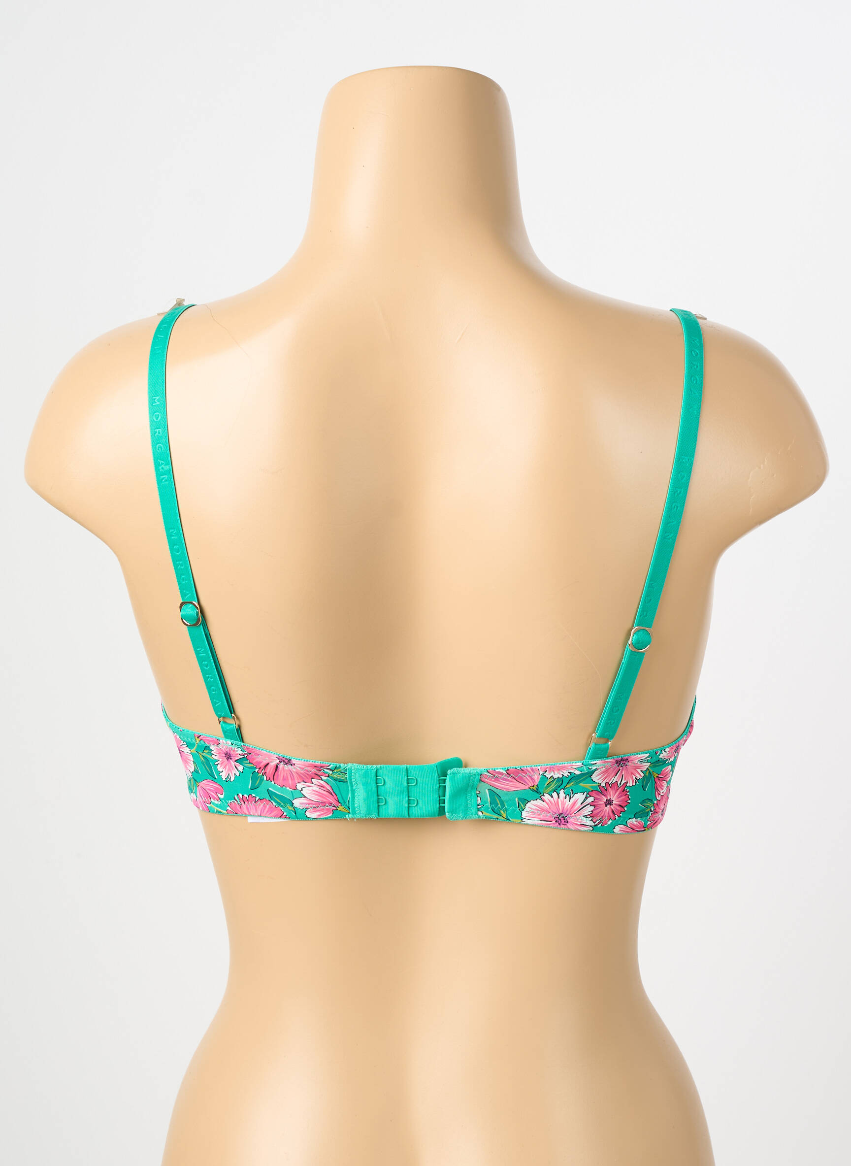 Sutien efect material satinat top sutien modelat verde MORGAN femeie