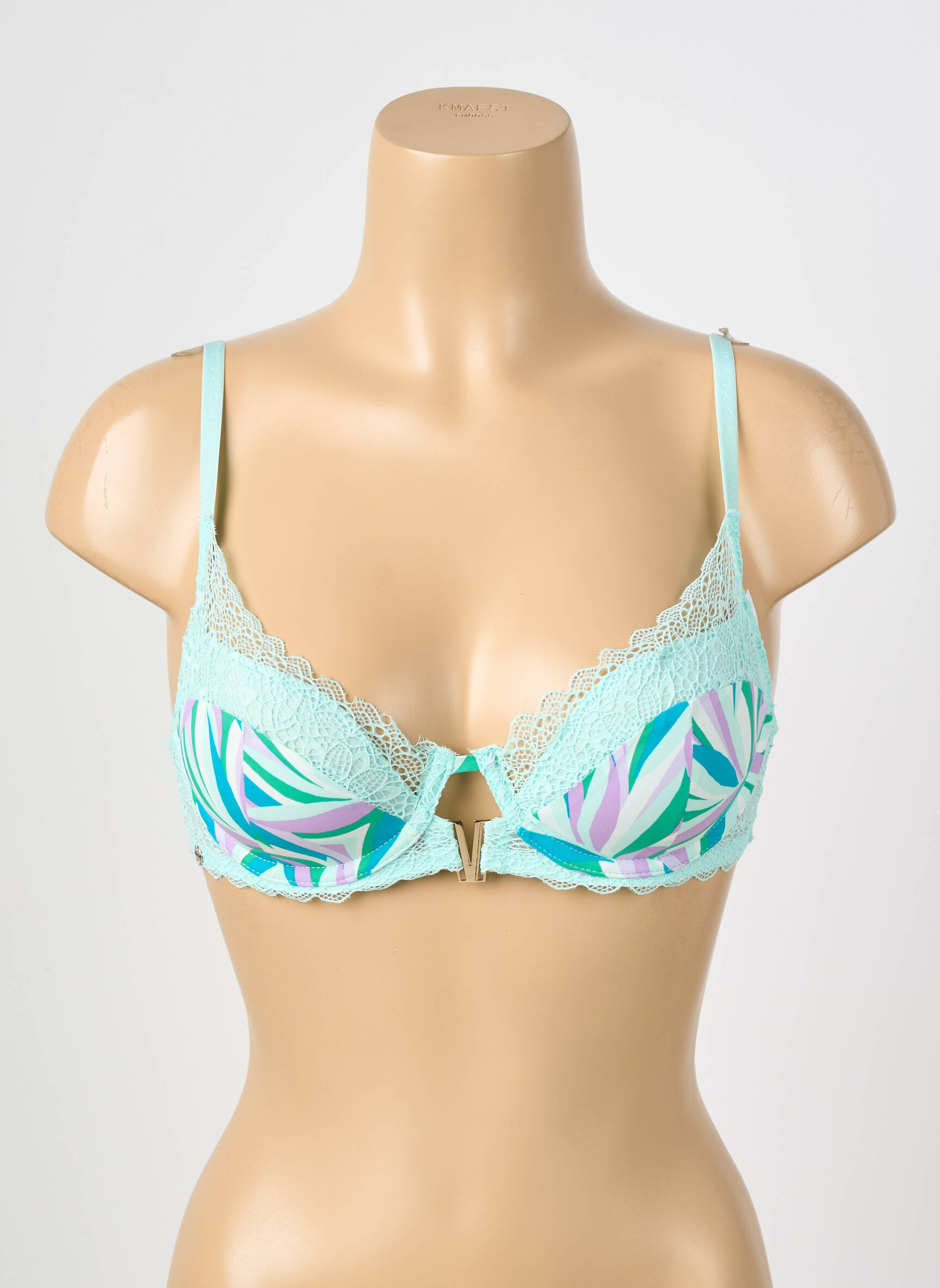 Sutien efect material satinat top sutien modelat verde MORGAN femeie