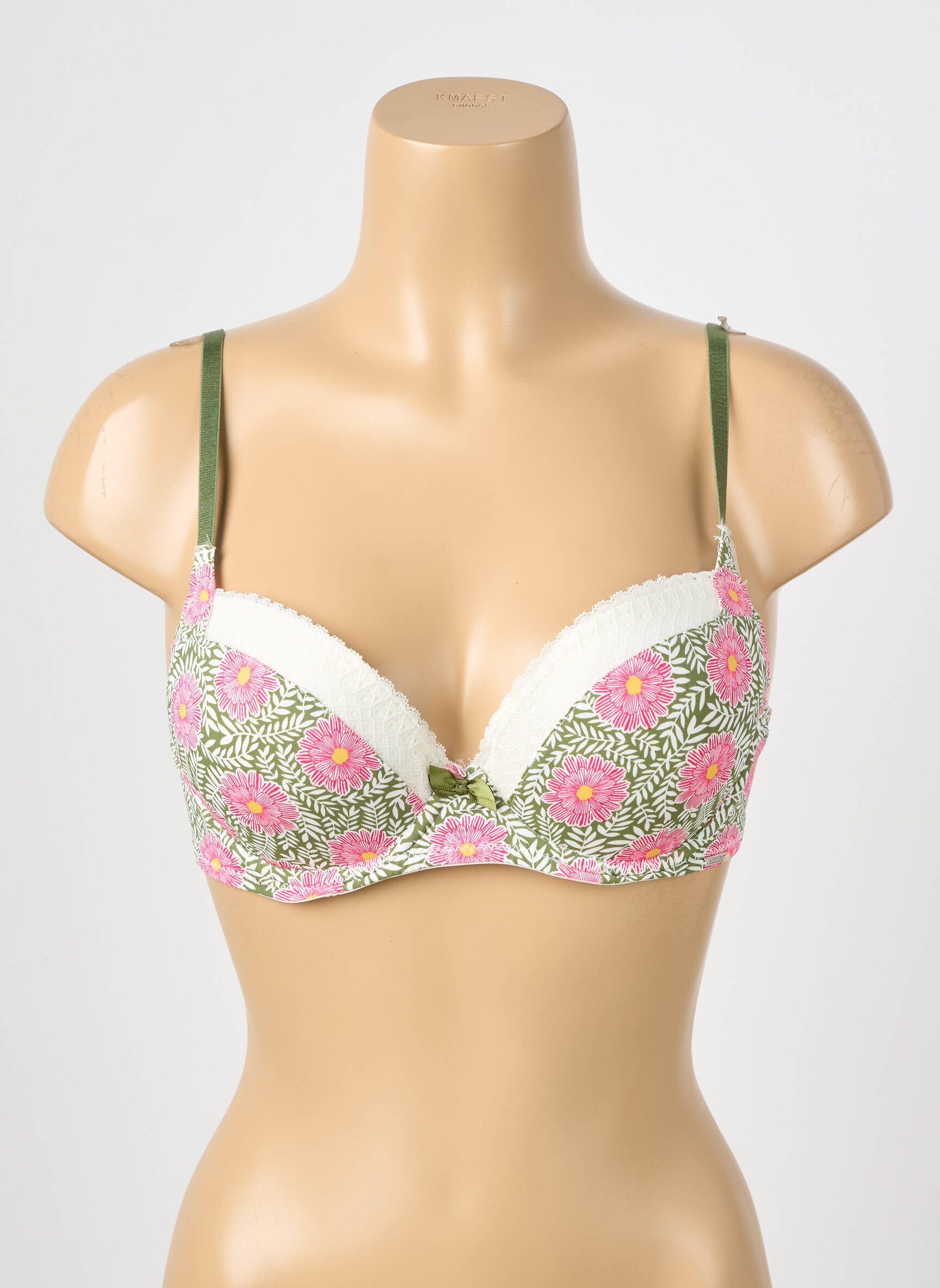 Sutien efect material satinat top sutien modelat verde STEFFY femeie