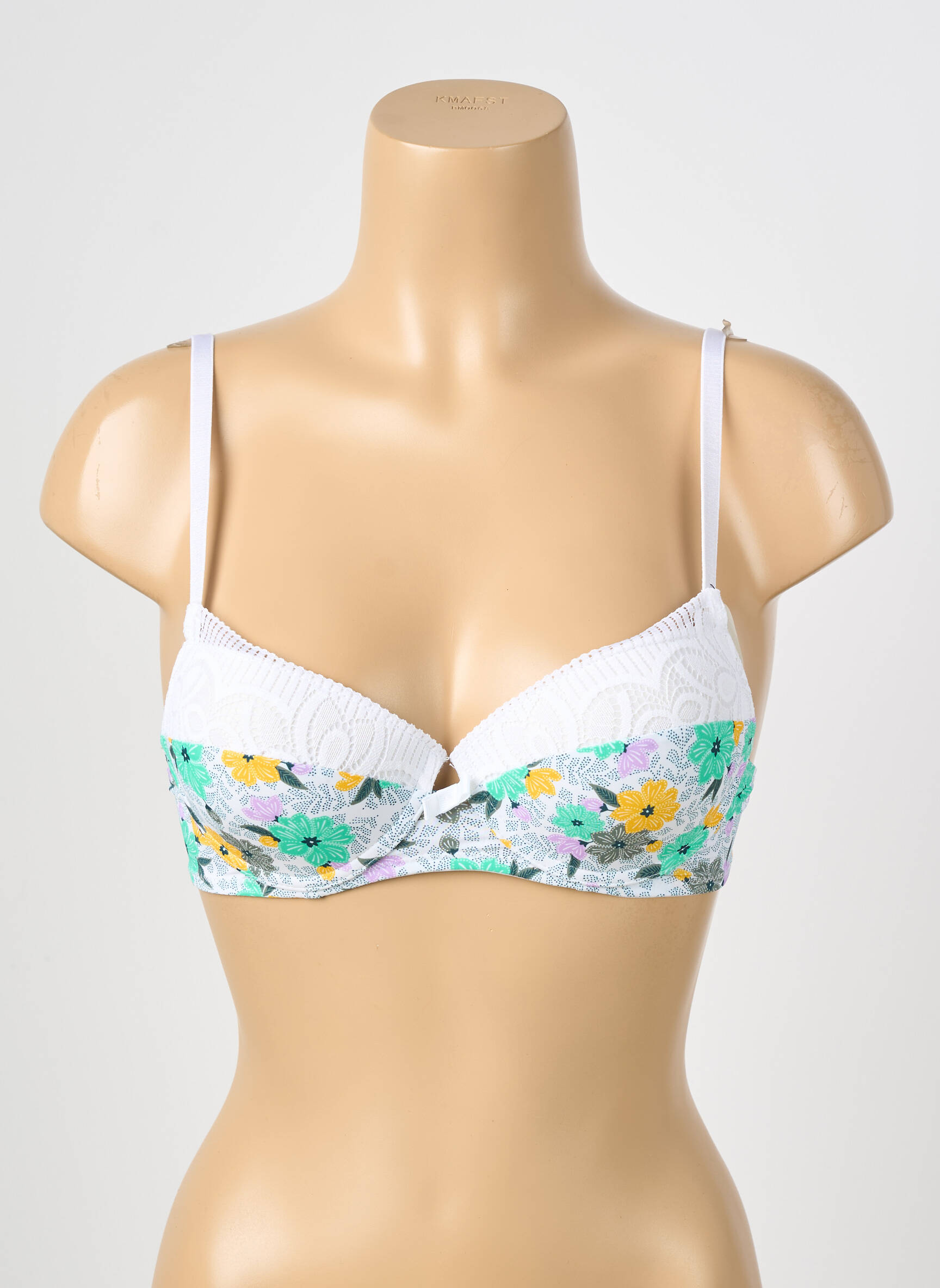 Sutien efect material satinat top sutien modelat alb STEFFY femeie