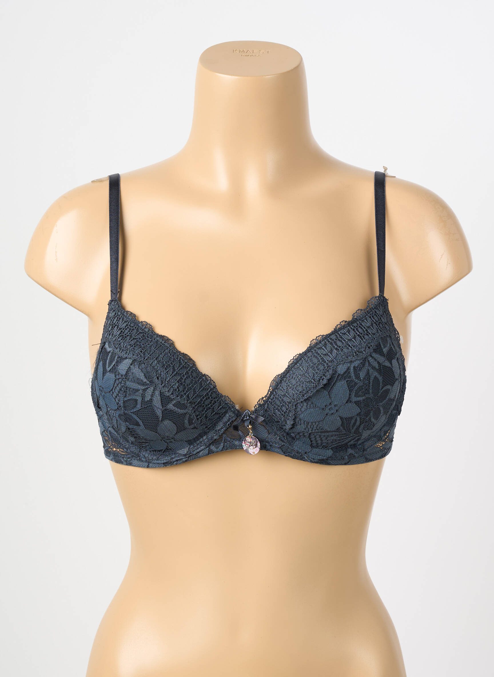 Sutien efect material satinat top sutien modelat gri STEFFY femeie