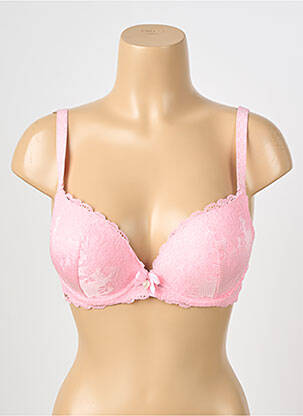 Sutien efect material satinat top sutien push-up roz VALEGE femeie