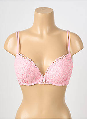 Sutien efect material satinat top sutien push-up roz VALEGE femeie