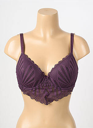 Sutien efect material satinat top sutien modelat violet VALEGE femeie