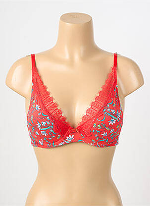 Sutien efect material satinat top sutien modelat roșu STEFFY femeie