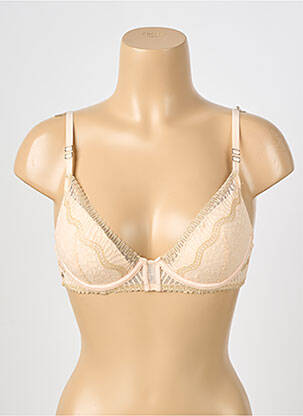 Sutien efect material satinat top sutien modelat bej MORGAN femeie