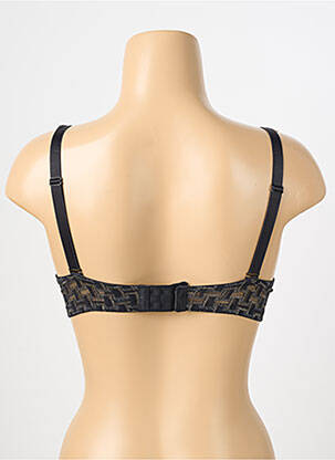 Sutien efect material satinat top sutien push-up negru ESCORT femeie