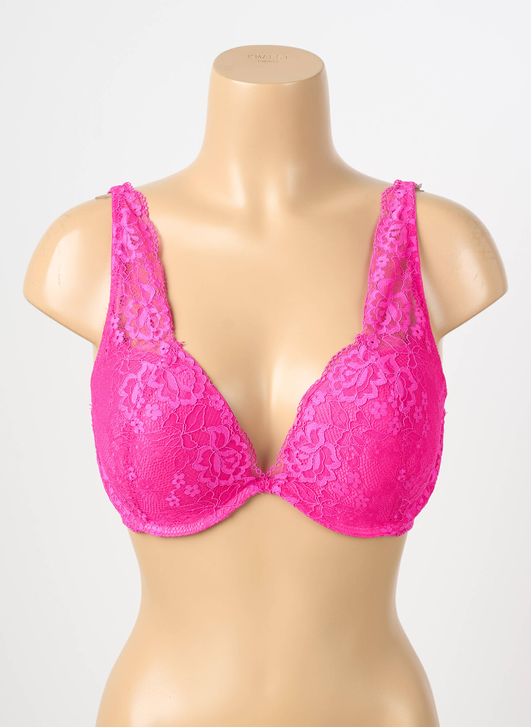 Sutien efect material satinat top sutien push-up roz ESCORT femeie