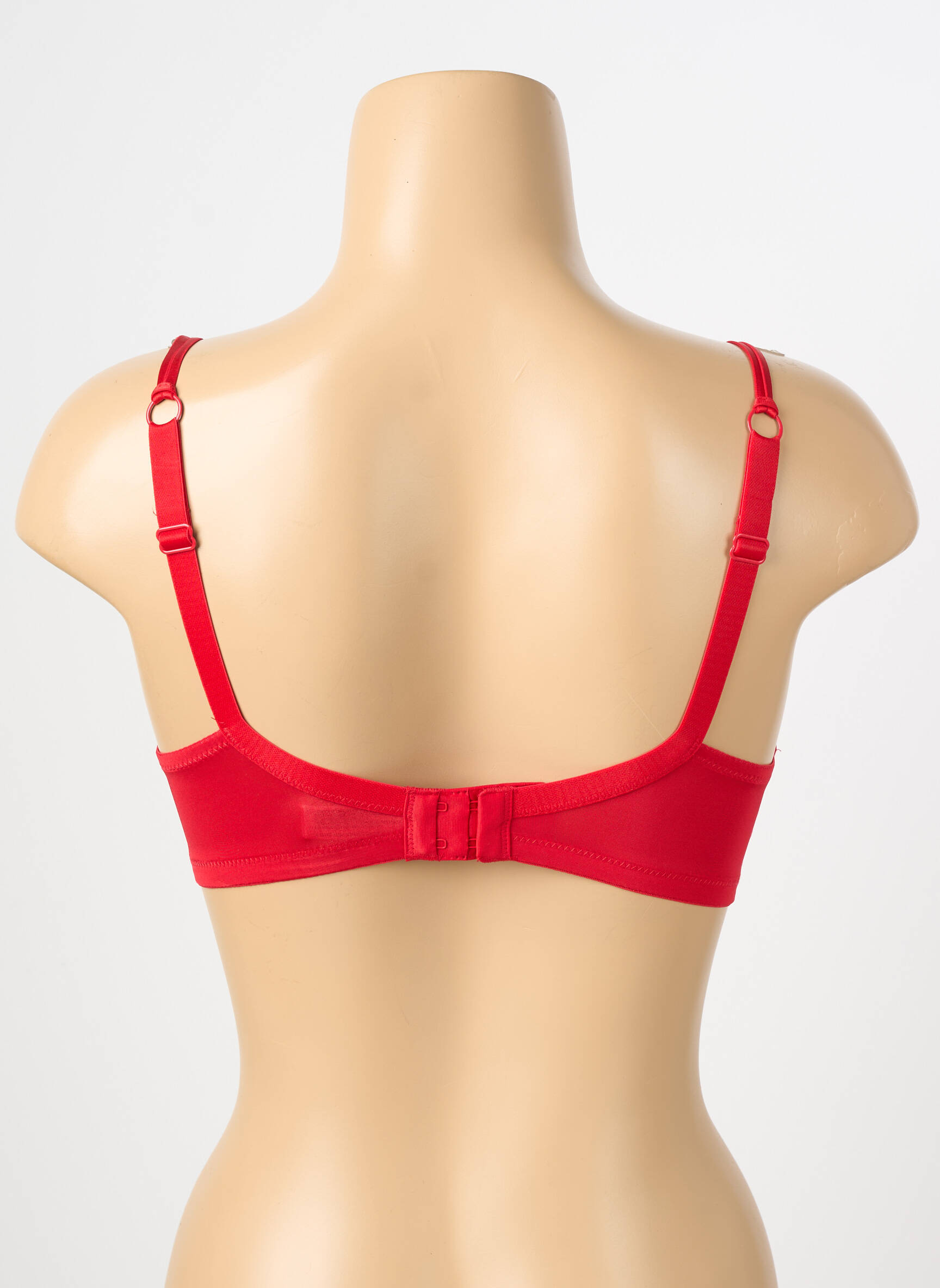 Sutien efect material satinat top sutien push-up roșu VALEGE femeie