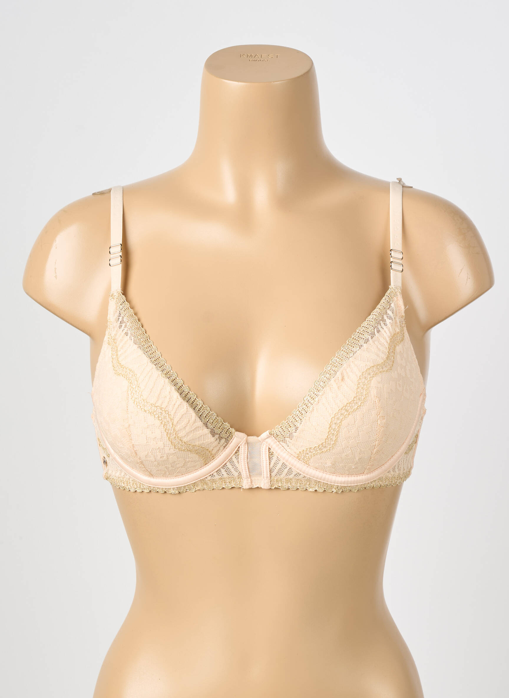 Sutien efect material satinat top sutien modelat bej MORGAN femeie