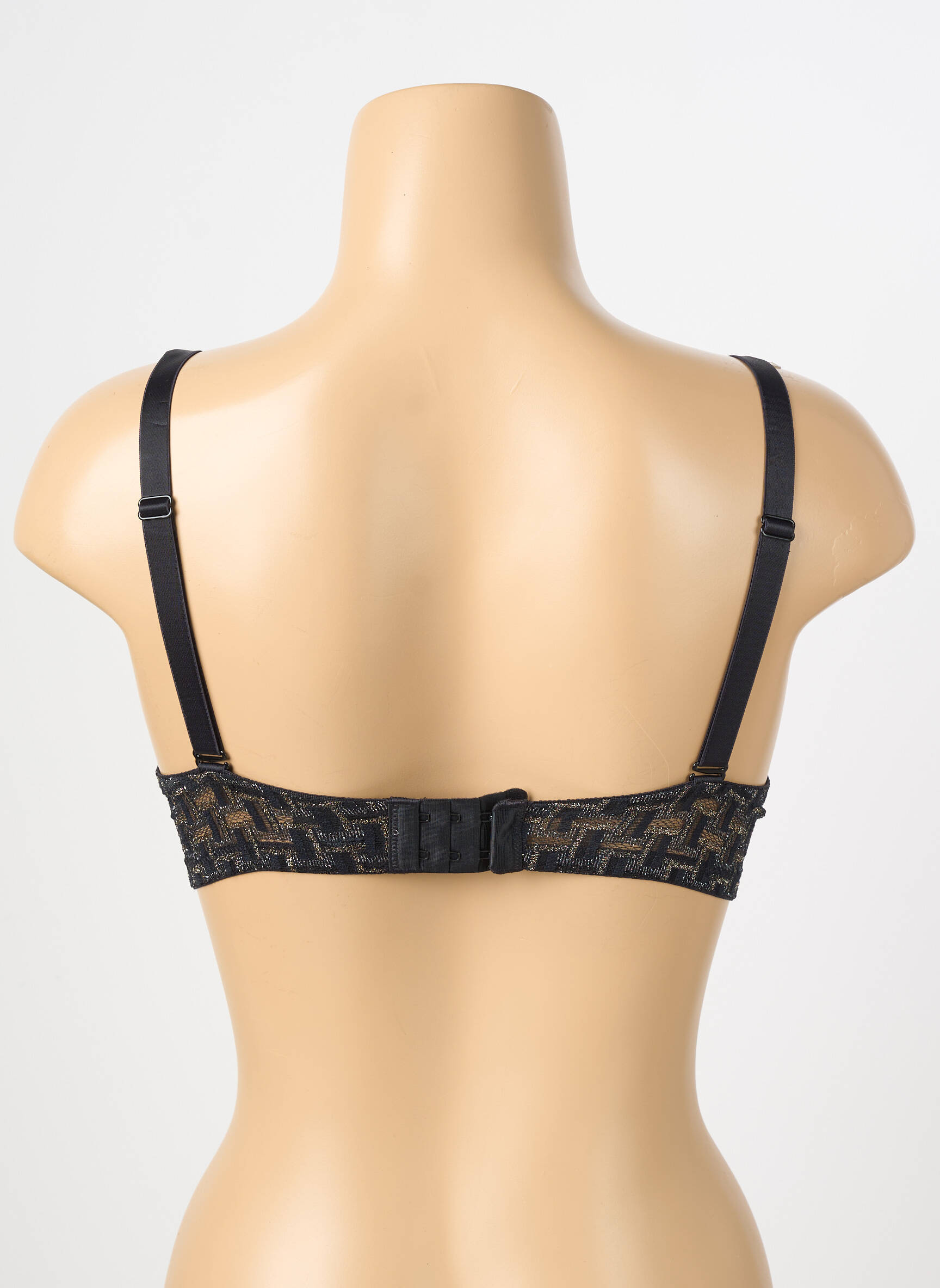 Sutien efect material satinat top sutien push-up negru ESCORT femeie