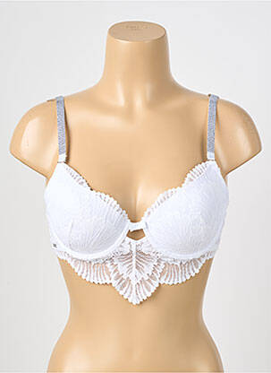 Sutien efect material satinat top sutien push-up alb VALEGE femeie