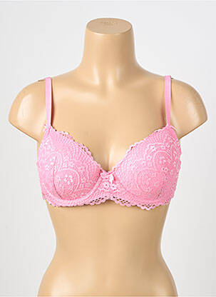 Sutien efect material satinat top sutien modelat roz VALEGE femeie