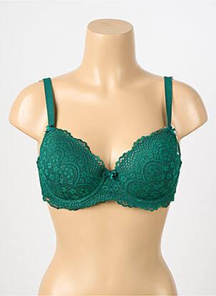 Sutien efect material satinat top sutien modelat verde VALEGE femeie