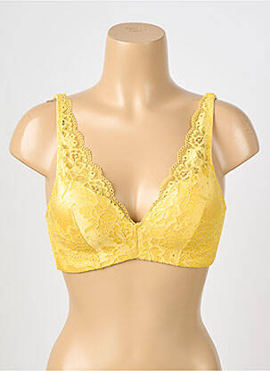 Sutien efect material satinat top sutien modelat galben ESCORT femeie