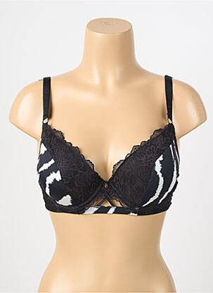 Sutien efect material satinat top sutien push-up negru ESCORT femeie